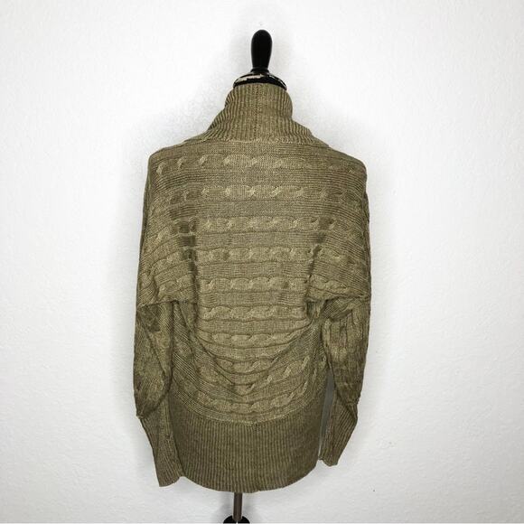 Ralph Lauren bronze brown cable knit linen cocoon open front cardigan size Small - Picture 14 of 14